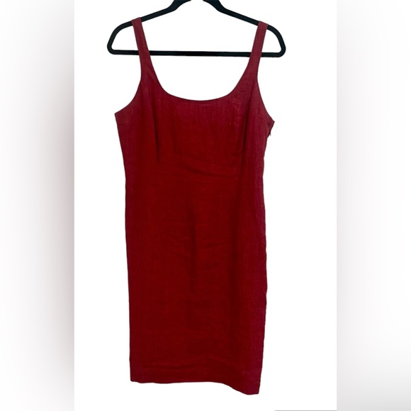 Jones New York Dresses & Skirts - Jones New York Sleeveless Maroon Dress 100% Linen Fully Lined Size 10
